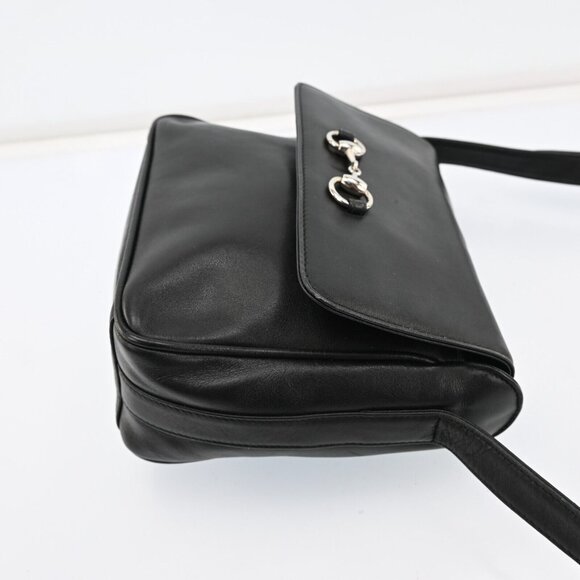 Gucci black leather 1955 Horse-bit cross body with a chrome accent - Picture 9 of 16